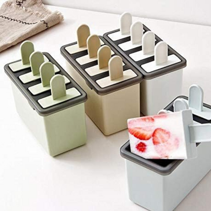 🍦 Set 4 Forme pentru Înghețată Reutilizabile - Creați Popsicle-uri Delicioase acasă!
