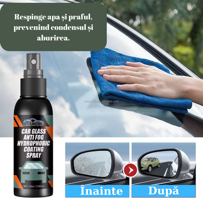 Spray Hidrofob si Anti-Ceata pentru Geamuri Auto 🚗💦 + Laveta Microfibra CADOU 🎁